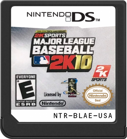 Major League Baseball 2K10 Nintendo DS for retro video game enthusiasts featuring baseball sports gameplay season mode batting pitching fielding mechanics team management features portable handheld controls and collectible gaming appeal cartridge  