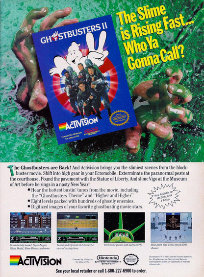 Ghostbusters II advert for Nintendo Entertainment System (NES) retro video game