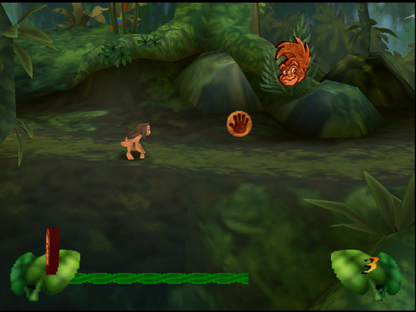 Disney Tarzan PlayStation 1 Digital Eclipse action-adventure platformer based on the animated film jungle levels vine swinging gameplay Tarzan Jane Terk Tantor Clayton villain puzzle-solving collectibles Sony PlayStation original classic 90s licensed game gameplay screenshot