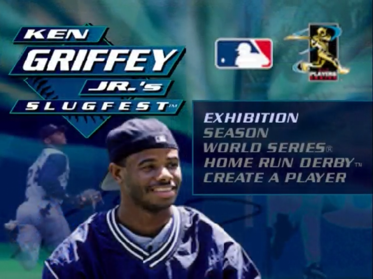 Ken Griffey Jr's Slugfest title screen for Nintendo 64 (N64) video game