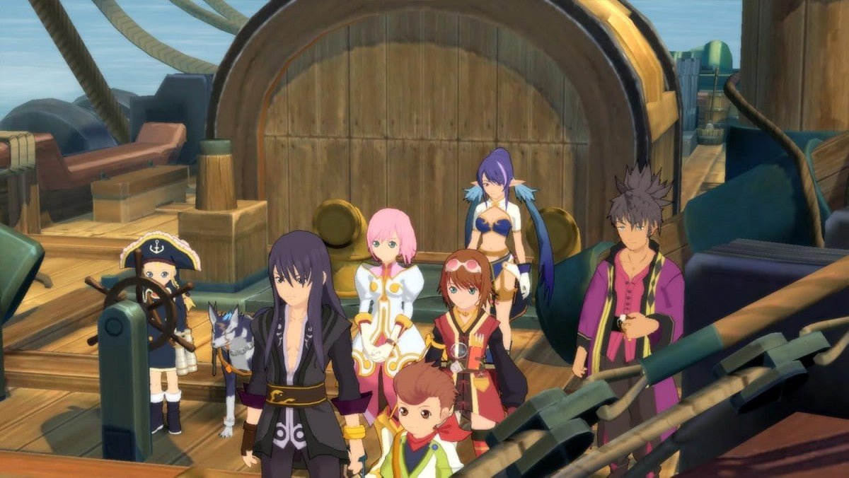 Tales of Vesperia Definitive Edition retro PlayStation 4 video game Tales of Vesperia fantasy JRPG action combat anime style adventure storytelling console title PlayStation 4 release gameplay
