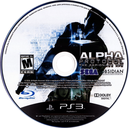 Alpha Protocol The Espionage RPG PlayStation 3 PS3 for action role playing video game fans featuring modern espionage gameplay player choice branching storyline stealth missions tactical third person combat character customization international spy adventure collectible gaming appeal game disc 
