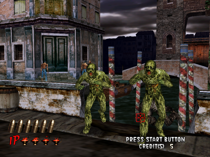 The House of the Dead 2 Sega Dreamcast game featuring fast-paced on-rails light gun horror shooter gameplay screenshot