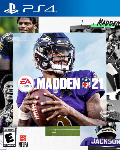 Madden NFL 21 – PlayStation 4 (PS4) video game cover art, American football sports game