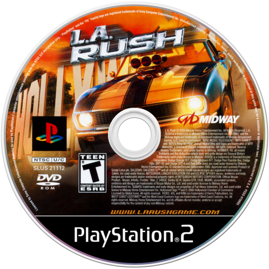L.A. Rush disc art for Playstation 2 (PS2) video game