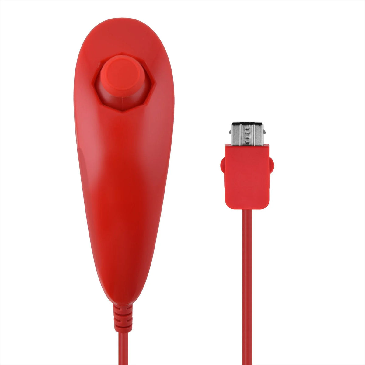 OEM Wii Nunchuk Controller Red Nintendo Wii gaming accessory featuring official Nintendo controller design analog stick motion controls trigger buttons red color Wii Remote compatibility ergonomic gameplay support and classic Nintendo Wii gaming hardware collectible accessory appeal